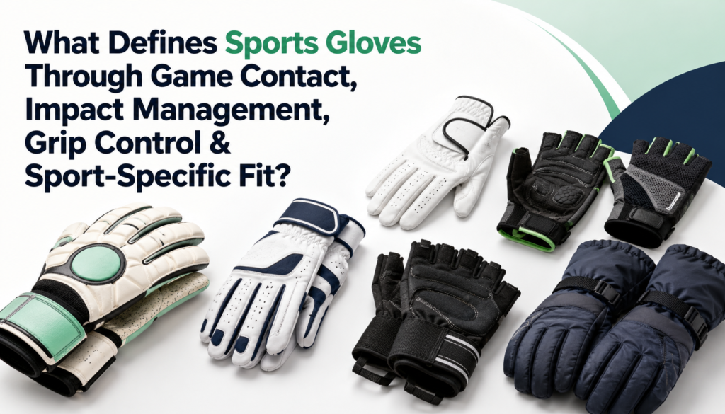 Sports gloves for grip, impact management, padding, fit, and weather-specific athletic use